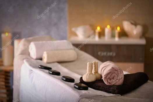 Relaxing massage paired with a body scrub treatment.