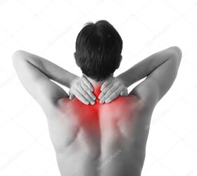 Person doing a seated neck stretch.